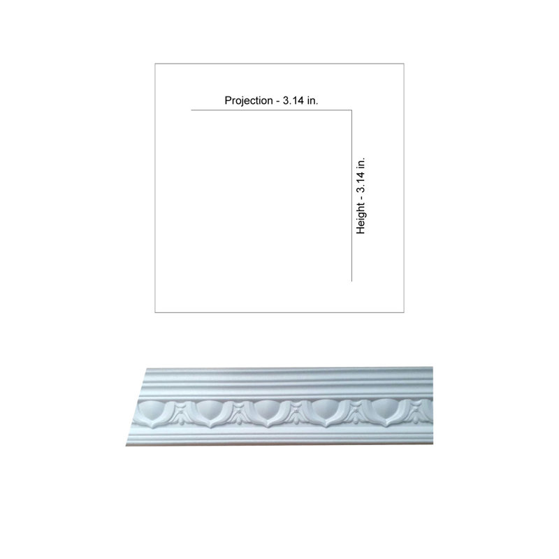 White Styrofoam Egg n' Dart Crown Molding Set of 10