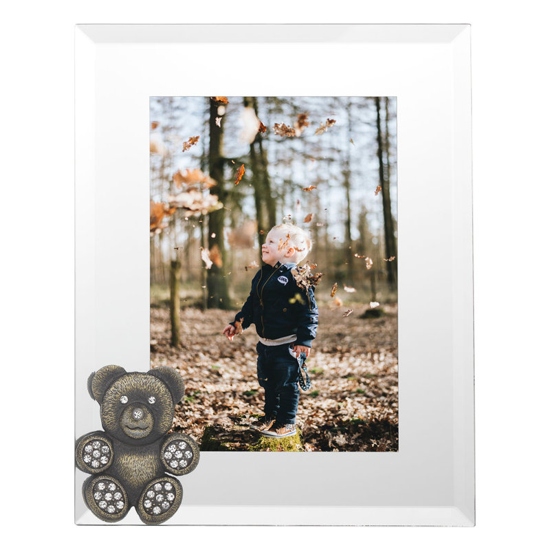 Teddy Bear 4" x 6" Picture Frame, Gold/White, 5" x 7"