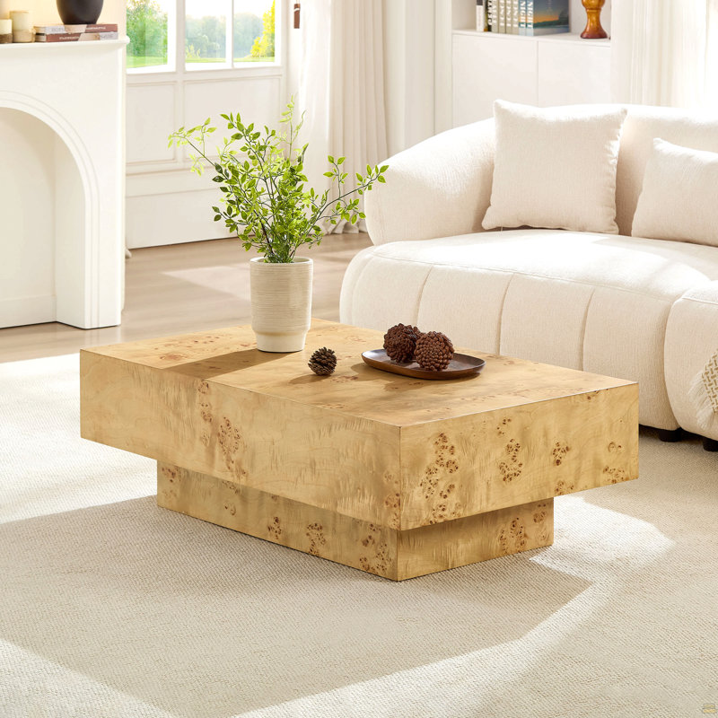Table basse rectangulaire moderne 43,31 pouces, Naturel