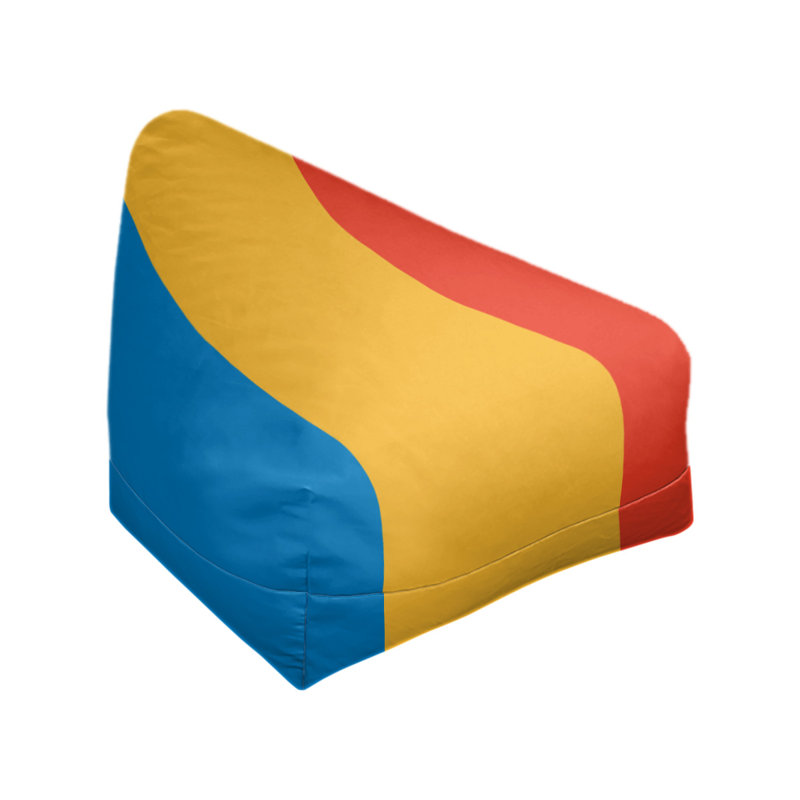 Fauteuil à billes Washington, Bleu basketball / jaune / basketball, 27 po x 27 po x 30 po