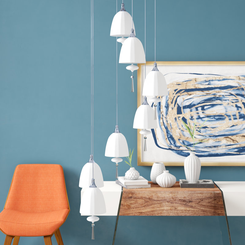 Featherste 7 - Light Cluster Pendant, Matte White