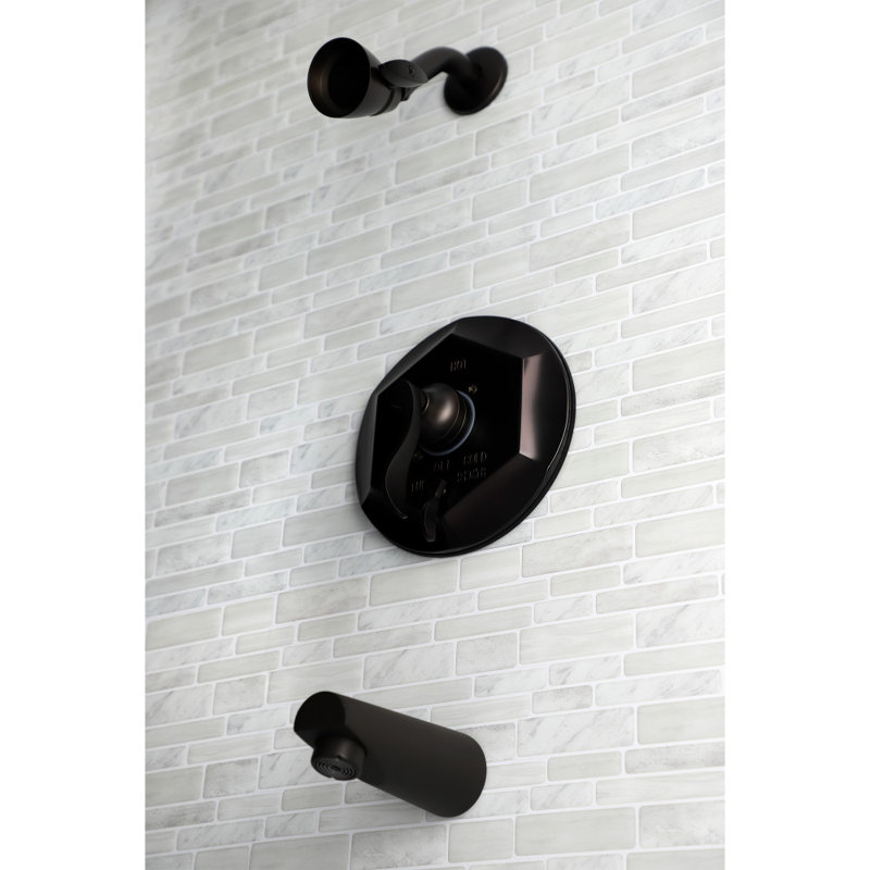 Robinet de baignoire et de douche à contrôle de température avec valve, garniture et inverseur bruts, Bronze huilé