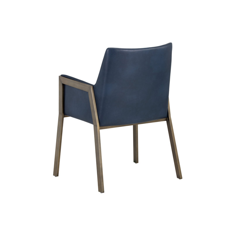 Bernadette Tufted Armchair, Blue Faux Leather