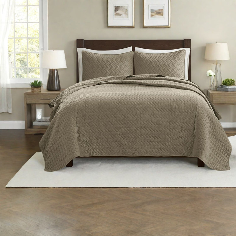 Oversized Queen Bedding Sets, Cotton Fill Herringbone For Modern Home