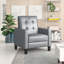 Fauteuil inclinable avec fonction de poussée manuelle FlowLuxe, similicuir compact de 26,75 pouces de large et revêtu de gris neutre