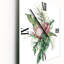 Horloge murale H King and Queen Proteas Palm and Monstera Leaves-978714472
