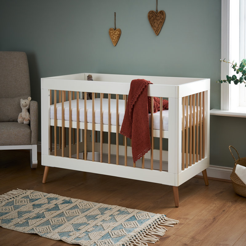 Maya Mini Cot Bed,  White/Natural