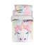 Ensemble d'édredon réversible en microfibre rose / blanc 4 pièces