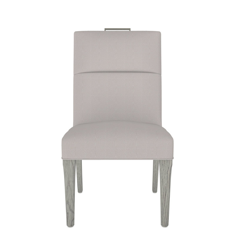 Thom Filicia Home Fabric Tight Back Side Chair, Dove Gray, Navada Granite