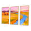 Impressionist Mountainscape with River III - Ensemble de 3 reproductions sur toile-2054644828-2054644831