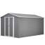 8x12 Ft Lockable Metal Garden Tool Storage, Grey, Aluminum Frame, Ample Room For Bicycles, Double Doors Quick And Easy Access To Storage Large Grey Outdoor Shed With Door, Essentials, Convenient Dual