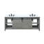 Meuble-lavabo double gris cendre 84 po X P 22 po D, ensemble de comptoir et robinet en marbre de culture-117970928-117970924