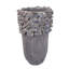 Vase décoratif Kiana, jante évasée en céramique grise-112748673