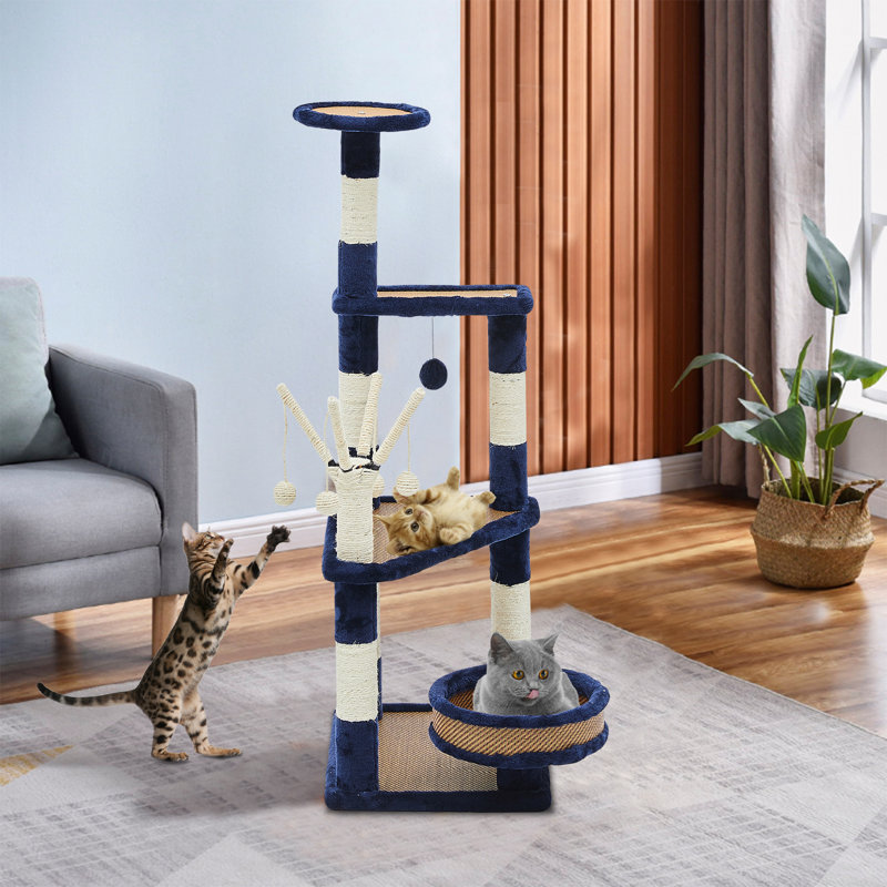 122cm H Cat Tree, Blue