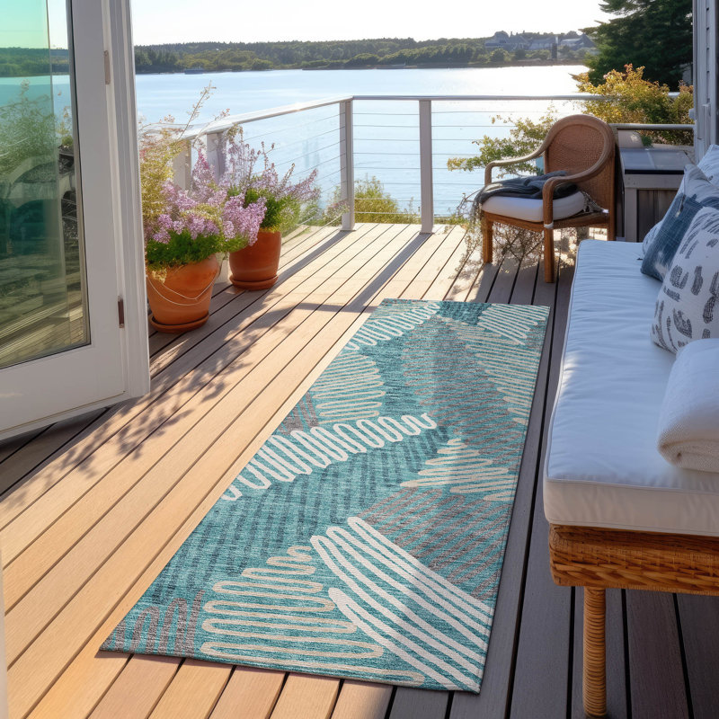 Maliana Washable Floral Indoor / Outdoor Rug, Runner 2'3" x 7'6"