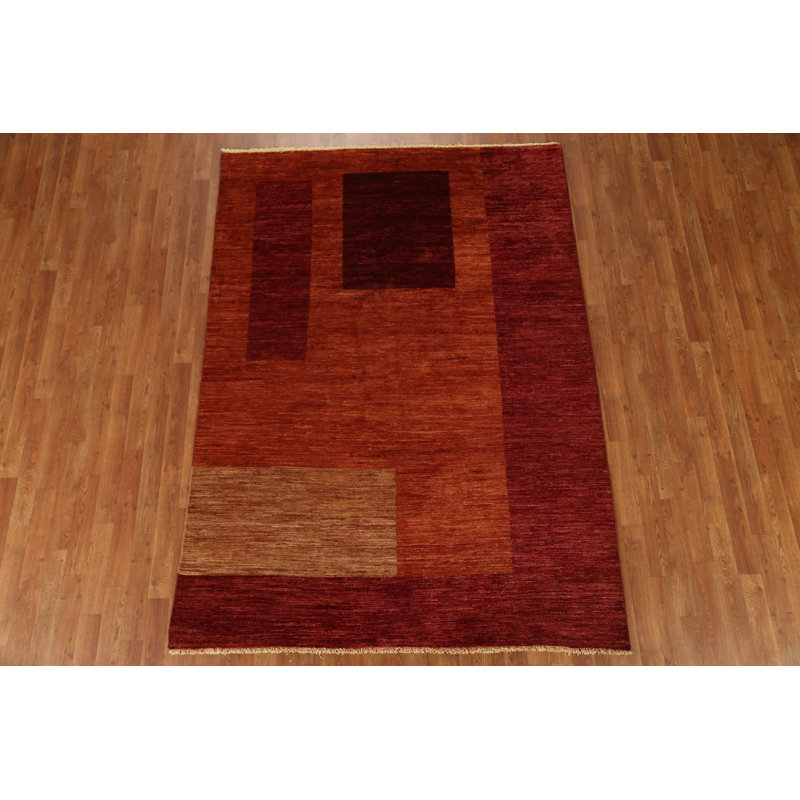 Tapis unique en laine noué à la main nouvel âge de 5 pi 6 po x 7 pi 9 po Allaroe
