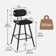 26.75" Leather Counter & Bar Stool with Large Seat and Back