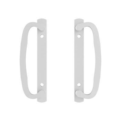 Brixwell 13-284dw Patio Door Handle Dummy Set 3-15/16" Hole Centers White Finish