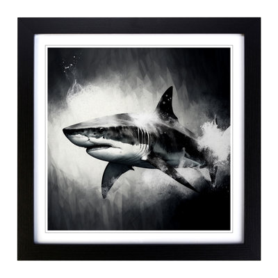Shark Gestural Art No.1 - Framed Print