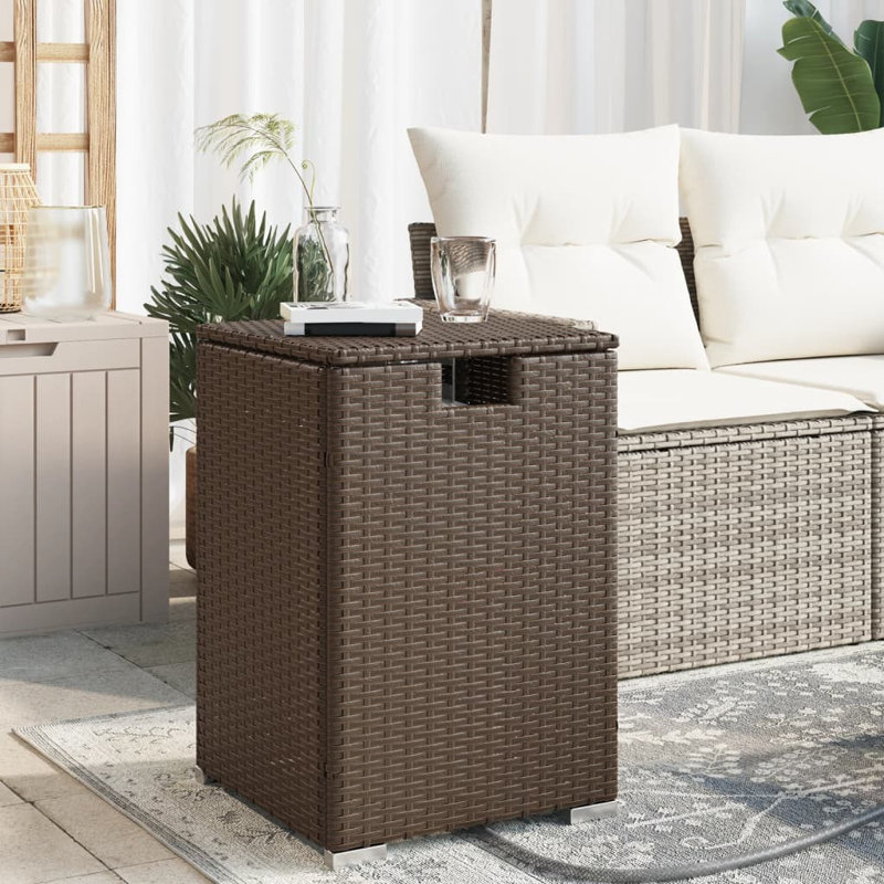 Nourin Square Outdoor Side Table , 40cm cm W 40cm cm D, Brown