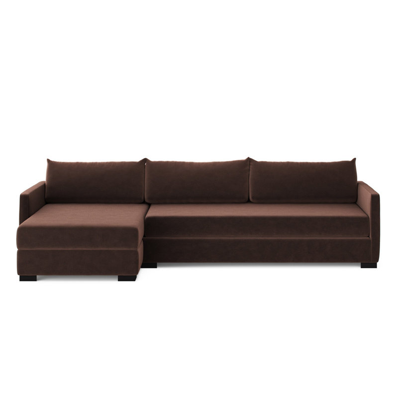 Canapé-lit Klein 2PC LAF avec rangement, Mélange de coton et de cacao Surrey, Orienté vers la gauche