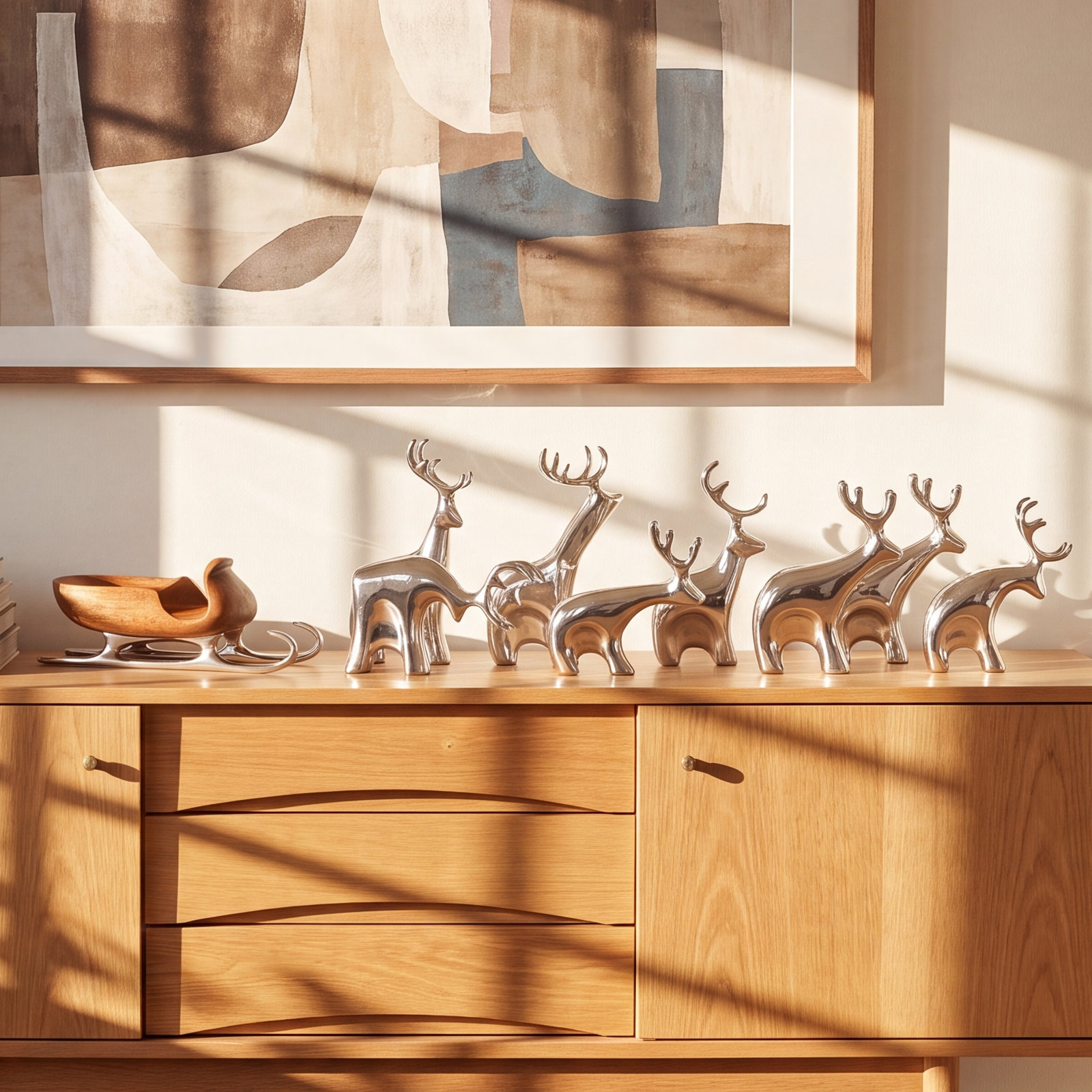 Nambé Holiday Gifts 9-Piece Mini Reindeer Set