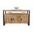 54" Wide Industrial Mango & Iron Sideboard with Storage Cabinets and Open Shelf