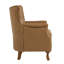 Fauteuil Redi 29,5 po L en cuir véritable, style moderne du milieu du siècle, avec dossier capitonné, pieds en bois massif et garniture cloutée.-129161158