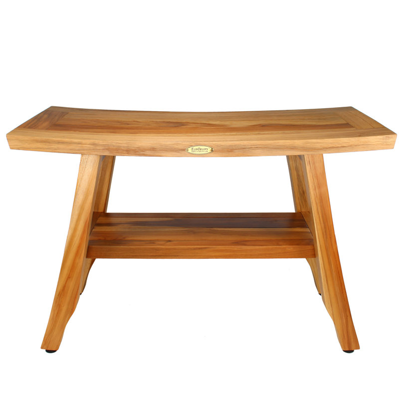 EcoDecors Satori - Teak Shower Bench, Teak Bench Shower, Teak Bathroom Bench, Teak Wood Shower Bench, in Woodland Brown