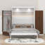 Lit mural en bois avec placard, tiroirs et bureau-350741653
