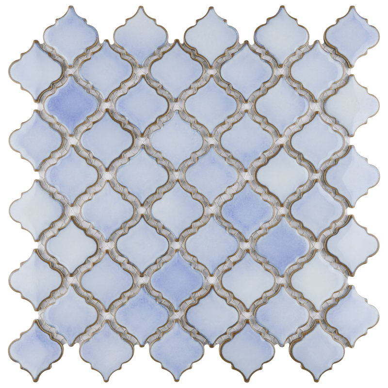 Hudson Tangier 2" x 2" Porcelain Grid Mosaic Wall & Floor Tile, Frost Blue