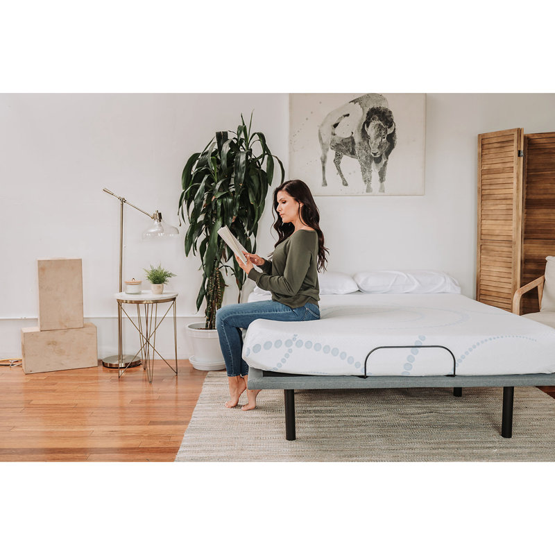 Matelas en mousse à mémoire de forme de 8 po pour lit simple, blanc / bleu - Base de soutien sans base 2 po et 6 po