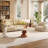 35" Round Coffee Table Living Room Center Cocktail Table With Red Walnut/Dark Walnut Base-914980125-914980126-970263824