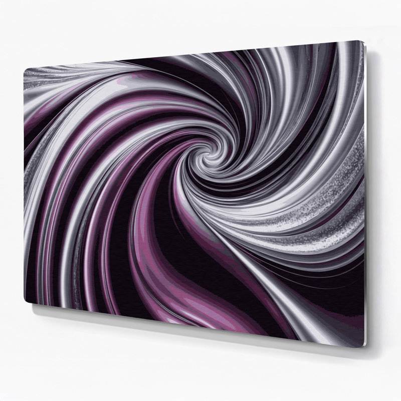 Gradient Abstract 64 Purple Metal Wall Art, 16" H x 20" W
