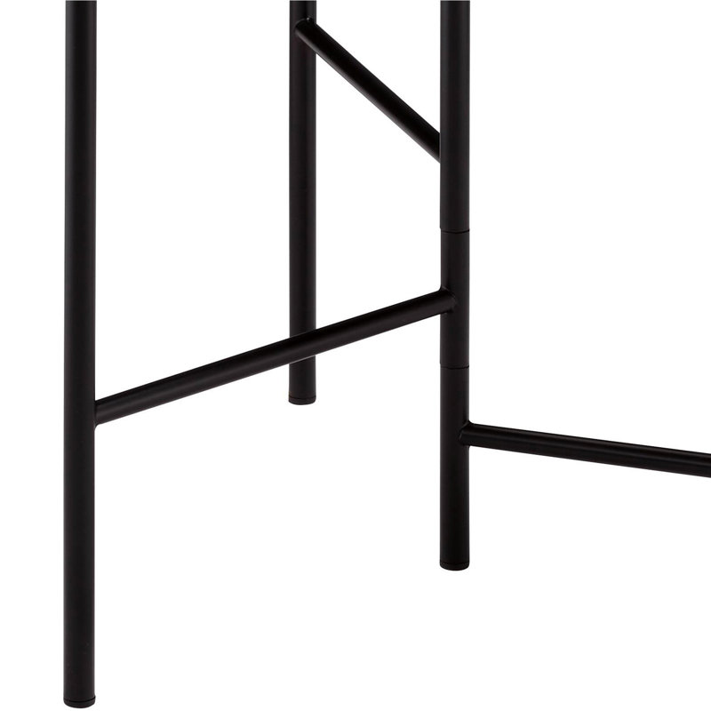Black Finish Flower Stand With 3 Open Compartments And Foldable Metal Legs Holder Straight Leg Frame