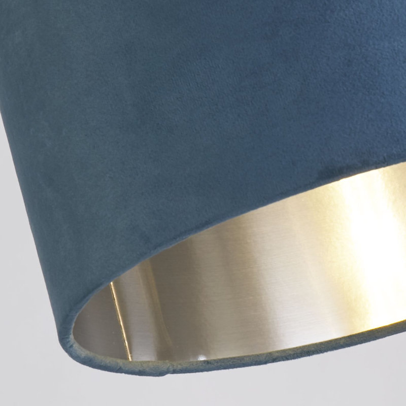 Velvet, Plastic And Mild Steel Traditional, Teal/Brushed Silver, 18 cm H x 28 cm W x 28cm D