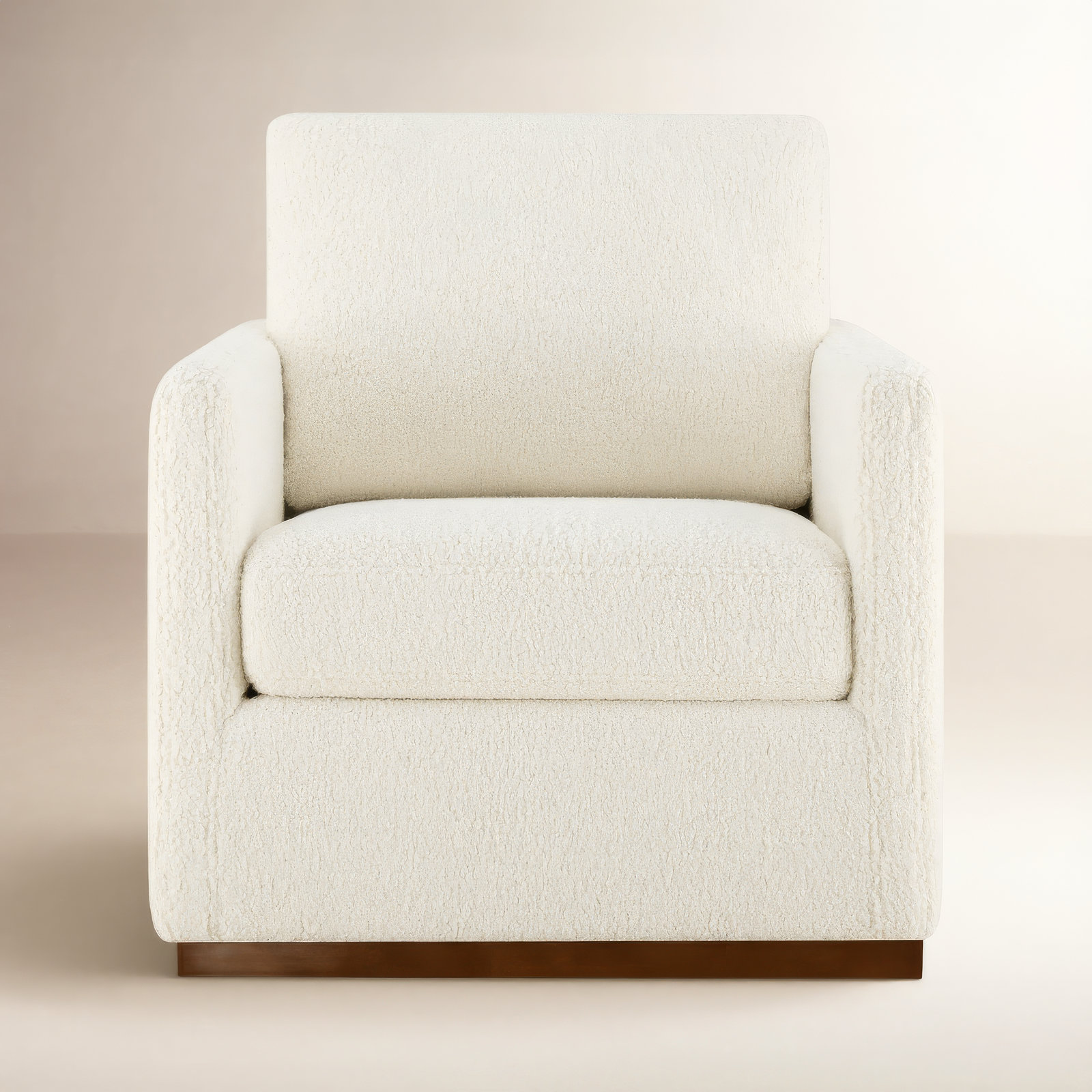 Bobbi Swivel Armchair, Aries Cream Sherpa
