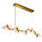 Integrated LED 70" Brass Modern Chandelier with Handmade Textured Glass for Dining Room Foyer Bedroom Living Room-2014444231