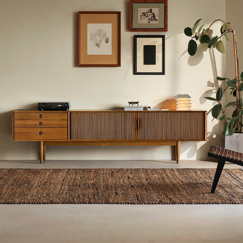 Meuble télé rétro, 94.49", Brun