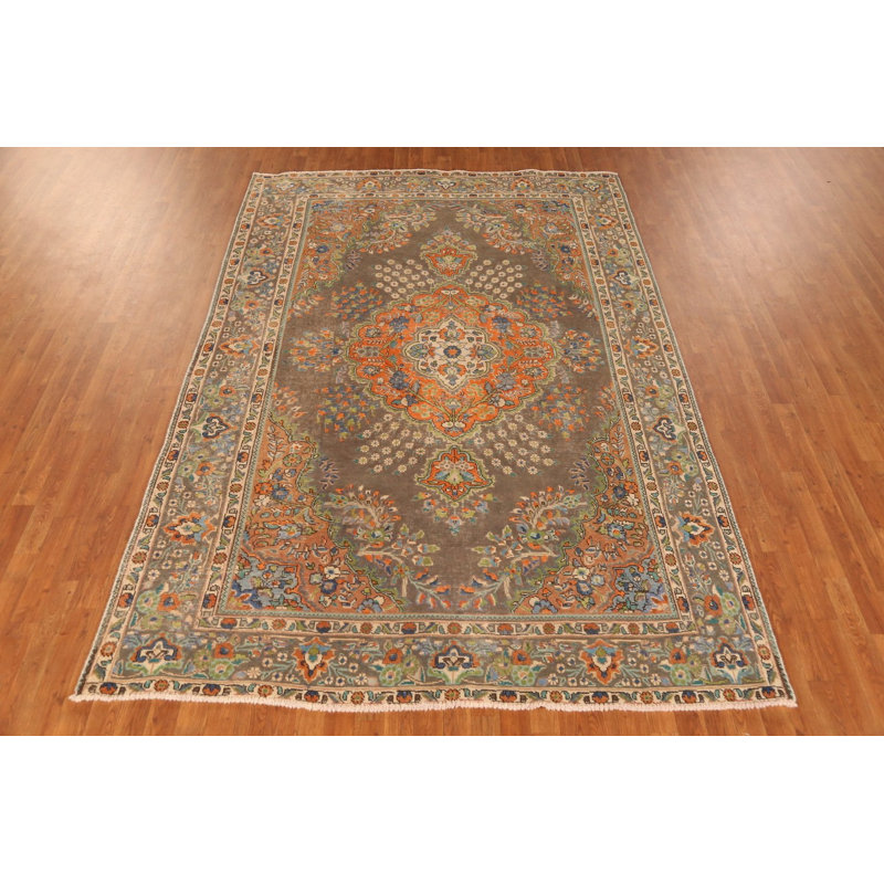 Tapis traditionnel brun en laine 7 x 10