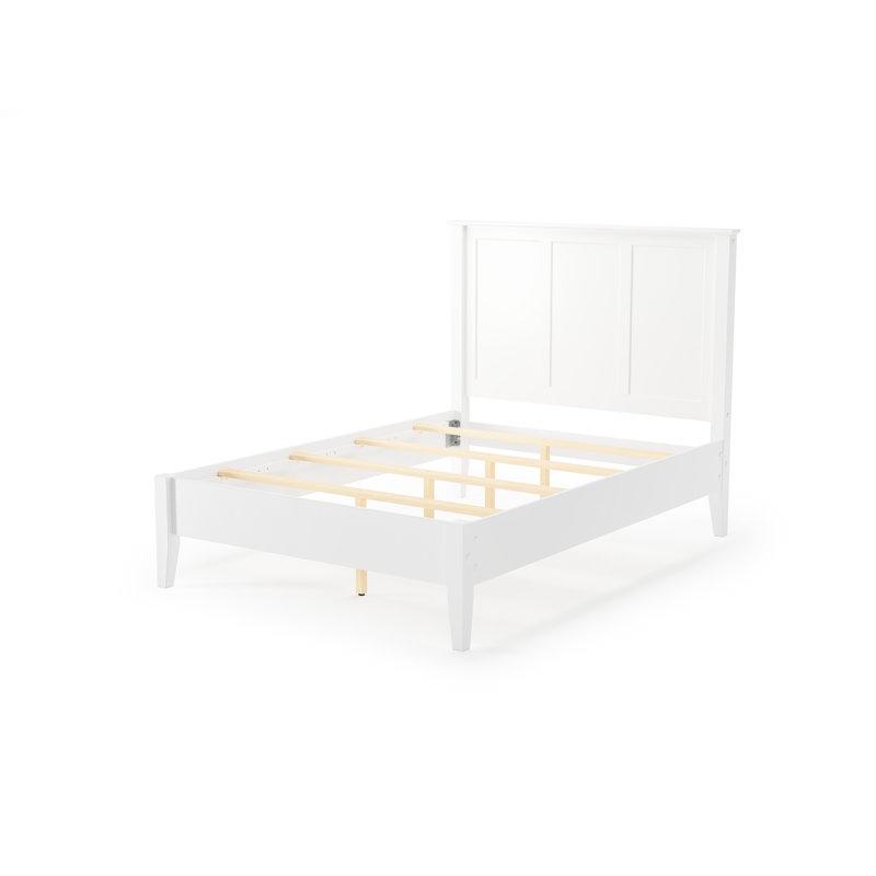 Lit plateforme en bois massif Faringdon, Double, Blanc