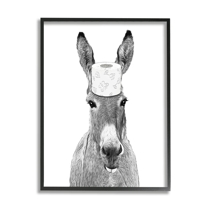 Papier hygiénique «Donkey» par Annalisa Latella, H 11 po x l 14 po x P 1,5 po, Noir