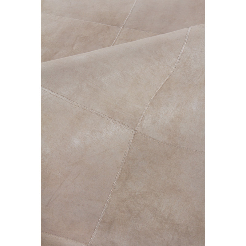 Distressed Suede Leather Geometric Area Rug, Rectangle 9'6" x 13'6"