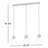 Jeffery - 3 Light Linear Pendant - Brushed Brass Finish - Clear Glass Shade - LED