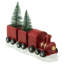 Décoration de table 12 "train de Noël rouge et or avec arbres givrés éclairés à DEL