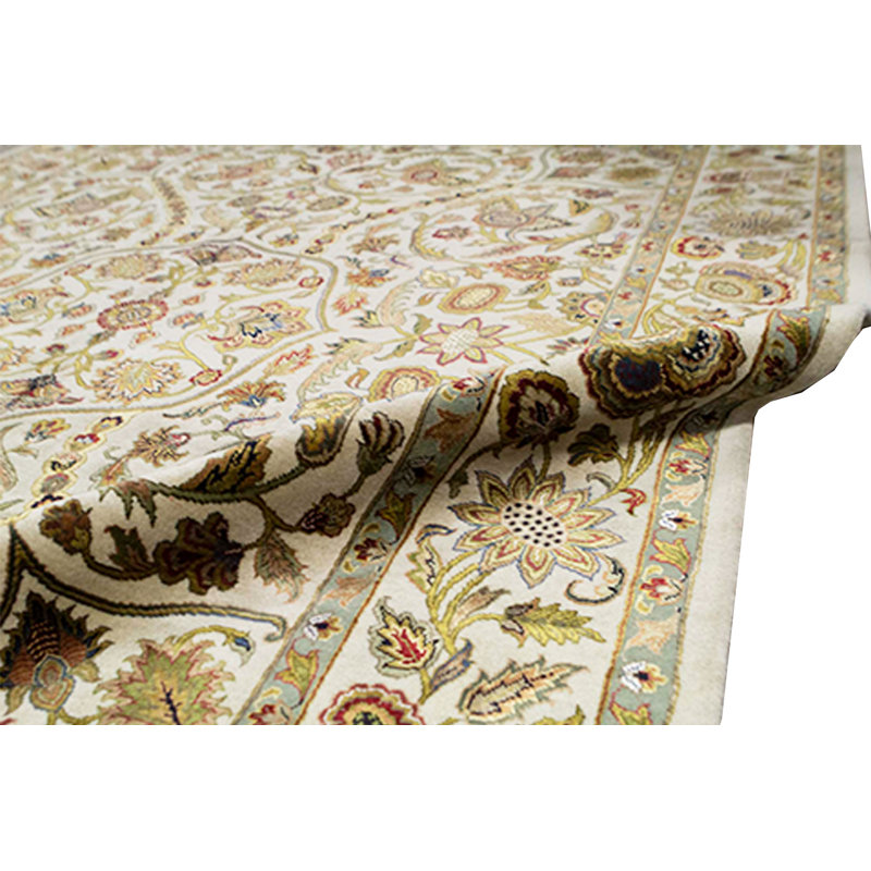 Tapis brun et beige de haute qualité noué à la main
