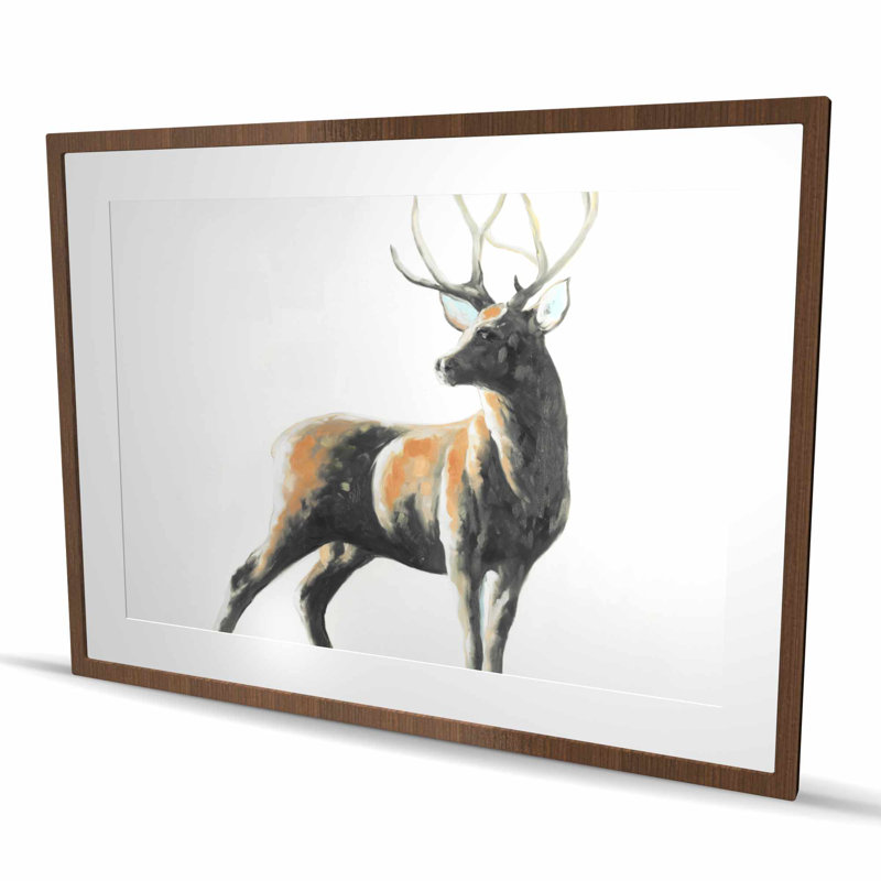 Cerf abstrait | Reproduction matte encadrée pour décoration de maison de vacances