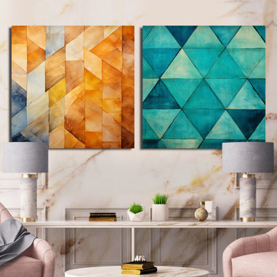 Dailen - Ensemble de 2 collages de formes carrées abstraites