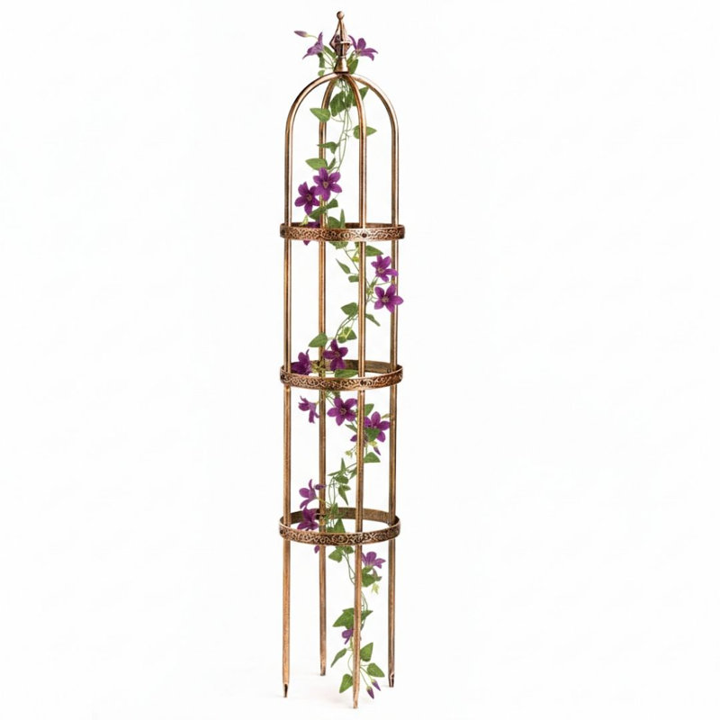 Treillis de jardin en acier à obélisque, H 60 po x l 11 po x P 14 po, Cuivre