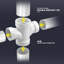Drain en PVC double 1-1 / 2 en PVC blanc avec raccord en Té et raccord d'évacuation en PVC (paquet de 25)